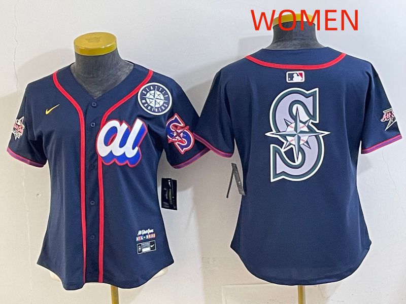 Women 2025 Seattle Mariners Blank Drak Blue All star Nike MLB Jersey style 010->women mlb jersey->Women Jersey